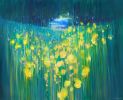The Field Beyond | Oil And Acrylic Painting in Paintings by Gill Bustamante. Item composed of wood and canvas in contemporary or country & farmhouse style