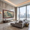 Hand-Painted Blue Green Landscape Song Dynasty Silk Art I | Oil And Acrylic Painting in Paintings by Dynasty Artisan. Item composed of wood & fabric compatible with contemporary and eclectic & maximalism style