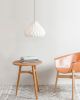 Modern Pendant Lamp - Linen Lampshade - MISAKI LAMP | Pendants by La Loupe. Item made of linen with brass works with mid century modern & contemporary style