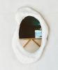 Organic Oval Abstract Plaster Mirror | Decorative Objects by Mahina Studio Arts. Item compatible with contemporary and eclectic & maximalism style