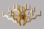 Arm 18 Chandelier Gold 75 | Chandeliers by ADAMLAMP. Item made of steel works with minimalism & mid century modern style