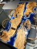 Blue epoxy with wave effect, Conference table, Epoxy olive t | Dining Table in Tables by Brave Wood. Item composed of wood and metal in modern or rustic style