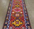 Vintage Herki Turkish Rug Runner | 2.11 x 13.4 | Area Rug in Rugs by Wool and Rug. Item made of wool works with boho & mid century modern style