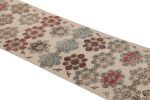 Vintage Turkish Runner Rug in Beige-Cream with Floral | Area Rug in Rugs by Rug and Kilim