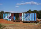The Rail Yard | Street Murals by Lucas Aoki | The Railyard Bike And Dog Park in Rogers. Item made of synthetic