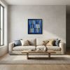 Reading in major blue / Lecture en bleu majeur | Oil And Acrylic Painting in Paintings by Sophie DUMONT.. Item composed of wood & canvas compatible with minimalism and contemporary style
