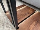 Live-Edge Walnut C-Table | Side Table in Tables by Hazel Oak Farms. Item composed of walnut & steel compatible with minimalism and mid century modern style