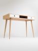 KUUB - Desk for home, dressing table, bureau, white drawer | Tables by Mo Woodwork. Item composed of oak wood compatible with minimalism and mid century modern style