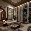 Hand-Painted Silk Moonlight River Landscape Scroll Wall Art | Oil And Acrylic Painting in Paintings by Dynasty Artisan. Item made of wood & fabric compatible with contemporary and eclectic & maximalism style