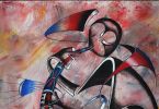 Pembe (horn) instument series | Oil And Acrylic Painting in Paintings by Mwenye painter. Item made of canvas & synthetic