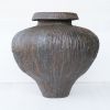 Large Rain Texture Tsubo Vase | Vases & Vessels by Ocean Ridge Kiln. Item made of ceramic compatible with contemporary and country & farmhouse style