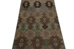 Vintage Distressed Runner Rug, Earthy Tones Geometric Floral | Area Rug in Rugs by Rug and Kilim
