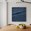 Blue Waves Texture | Mixed Media in Paintings by Serge Bereziak. Item composed of canvas in boho or minimalism style