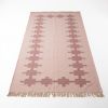 Handwoven Woolen Pink Runner Rug | Rugs by Evergreen Carpets. Item made of wool works with boho & minimalism style