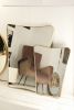 io Ponti Inspired Brass Tape Framed Timeless Luxury  Mirror | Decorative Objects by Jover + Valls. Item made of brass with glass works with art deco style