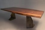 American Black Walnut Table | Antique Brass Base | Dining Table in Tables by L'atelier Mata. Item composed of walnut and brass