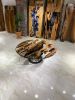 Custom Live Edge Clear Epoxy Round Dining Table | Tables by Gül Natural Furniture. Item composed of wood and metal in minimalism or contemporary style