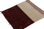Antique Russian Tribal Bag and Textile in Beige and Burgundy | Area Rug in Rugs by Rug and Kilim