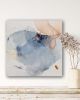 Square Abstract Painting in Blue Gray and Terracotta | Mixed Media in Paintings by Arohika Verma. Item made of wood with canvas works with minimalism & contemporary style