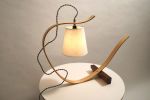 Bent Table Lamp in Ash with a Walnut Base | Lamps by Geoff McKonly Furniture. Item made of wood compatible with mid century modern and japandi style