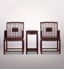 Imperial Ming Comb-Back Straight Spindles Armchair Trio Set | Chairs by Dynasty Artisan. Item composed of wood compatible with contemporary and eclectic & maximalism style