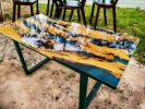 Epoxy Dining Table, Epoxy Resin Table, Epoxy tabletop | Tables by Innovative Home Decors. Item made of wood compatible with country & farmhouse and art deco style