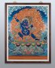 Limited Quantity Brass Sculpture Relief Vajrapani Thangka | Wall Sculpture in Wall Hangings by Dynasty Artisan. Item made of wood with brass works with eclectic & maximalism & asian style