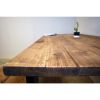 Reclaimed Box-Steel Dining Table | Tables by Riz and Mica •Make•. Item composed of oak wood & steel