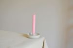 Candle Dish – White On Speckled – Made To Order | Candle Holder in Decorative Objects by Elizabeth Bell Ceramics. Item composed of stoneware