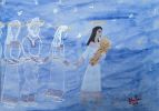 Mientras aire y agua somos | Oil And Acrylic Painting in Paintings by Elena Parau. Item made of paper works with boho & country & farmhouse style