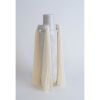 Handmade Vase #703 in White with Cotton Fringe | Vases & Vessels by Karen Gayle Tinney. Item composed of cotton and ceramic in boho or minimalism style