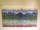 GLACIER SUNSET Mountain Art, Textile Wall Hanging | Macrame Wall Hanging in Wall Hangings by Wallflowers Hanging Art. Item composed of oak wood and wool in boho or contemporary style