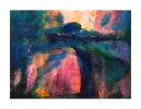 Fire Bridge | Paintings by Claire Szegvary. Item made of canvas compatible with minimalism and contemporary style