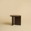 Round Side Table in Smoked Oak - KUME Series by Lebanto | Tables by Lebanto. Item composed of oak wood in minimalism or contemporary style