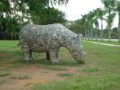 The Migration of the Rhinoceros - Jui-Yen | Public Sculptures by Roger Gaudreau | Muar Chung Hwa High School in Muar. Item composed of metal and stone