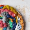 10" Round Weaving | Tapestry in Wall Hangings by Gabrielle Mitchell Studio. Item composed of fiber