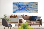 Sky Walk- Blue Abstract Original Painting | Oil And Acrylic Painting in Paintings by Twyla Gettert. Item made of canvas works with mid century modern & coastal style