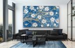 Midnight Magnolia- sold | Oil And Acrylic Painting in Paintings by L Rowland Contemporary Art. Item composed of wood & synthetic
