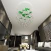 Vigneto Glass Globes Chandelier with Green Murano Leaves | Pendants by Galilee Lighting. Item composed of metal & glass compatible with modern style