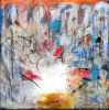 Grounded | Oil And Acrylic Painting in Paintings by Shirly Maimom Art. Item composed of canvas compatible with contemporary and art deco style