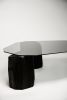Burned Coffee table | Tables by Art by Šopis. Item composed of oak wood and glass in contemporary or japandi style