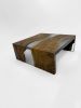 Gray Resin Coffee Table - Epoxy Custom Coffee Table | Tables by Tinella Collection. Item composed of walnut in minimalism or contemporary style