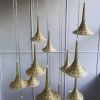 Golden Bell Flower Chandelier | Chandeliers by PATAPiAN. Item composed of bamboo & brass