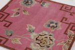 Rug & Kilim’s Chinese Art Deco Rug, Pink with Greek Key | Area Rug in Rugs by Rug and Kilim