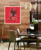 "Beauty in Red" Original Fashion Illustration on paper | Drawings by Marina Saba Fine Art. Item composed of paper in contemporary or modern style