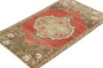 Vintage Turkish Rug in Pink & Cream with Colorful Floral | Area Rug in Rugs by Rug and Kilim