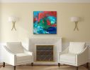 Live With Red Contemporary Abstract | Oil And Acrylic Painting in Paintings by Strokes by Red - Red (Linda Harrison). Item composed of canvas