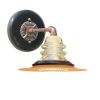 Insulator Light Sconce 7" Rusted Metal Hood | Sconces by RailroadWare Lighting Hardware & Gifts. Item made of metal with glass works with country & farmhouse & industrial style