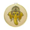Shri Ganesha Hindu Elephant God Artwork | Embroidery in Wall Hangings by MagicSimSim. Item made of fabric compatible with art deco and asian style