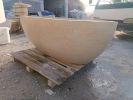 Bathtub Hand-Carved Travertine | Public Art by Babil Stone. Item composed of marble compatible with art deco style